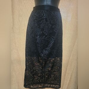 Bebe Black Cut Out Pencil Skirt Midi